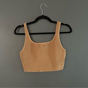 Babaton Ribbed Beige Tank Top